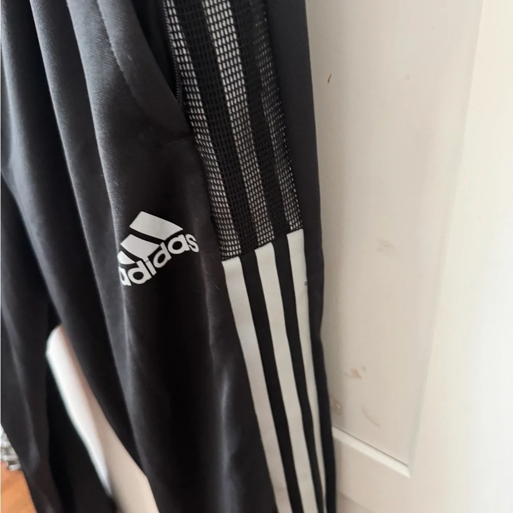 adidas Black Men’s Performance Joggers with White Logo